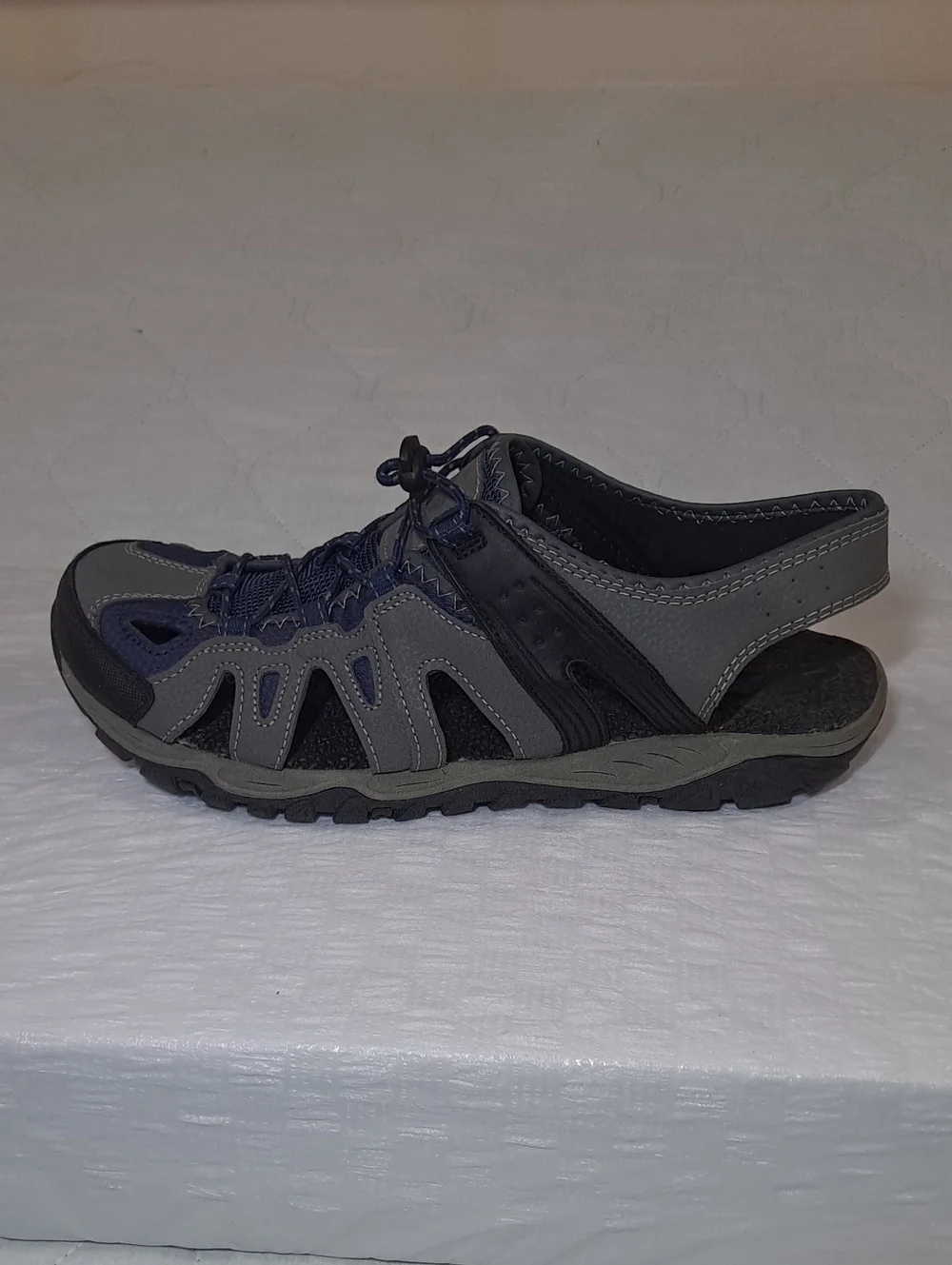 Men's Gray/Black/Blue Athletic Sandals - Synthetic Upper Size 11 Ozark Trail